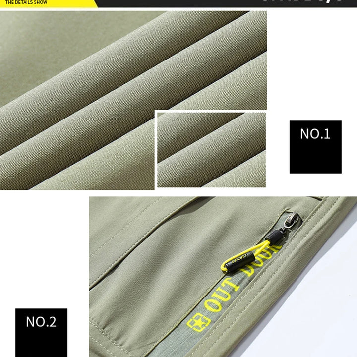 L-5XL Summer Men's Outdoor Hiking Pants Lightweight Quick Dry Fishing Jogging Camping Pants Men Travel Trousers Zipper Pockets