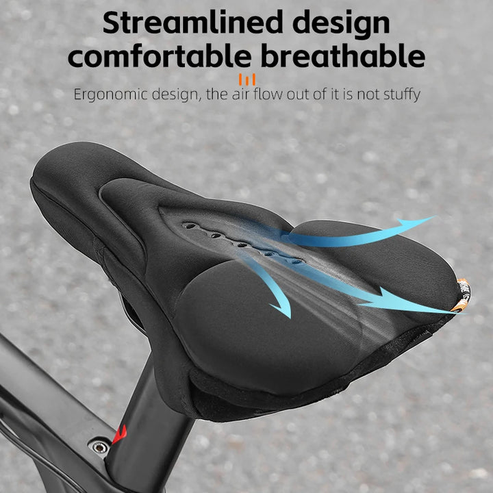 WEST BIKING Comfortable Bicycle Saddle Cover Breathable Rebound Silicone Foam Bike Seat Cover With Rain Cover Bike Accessories