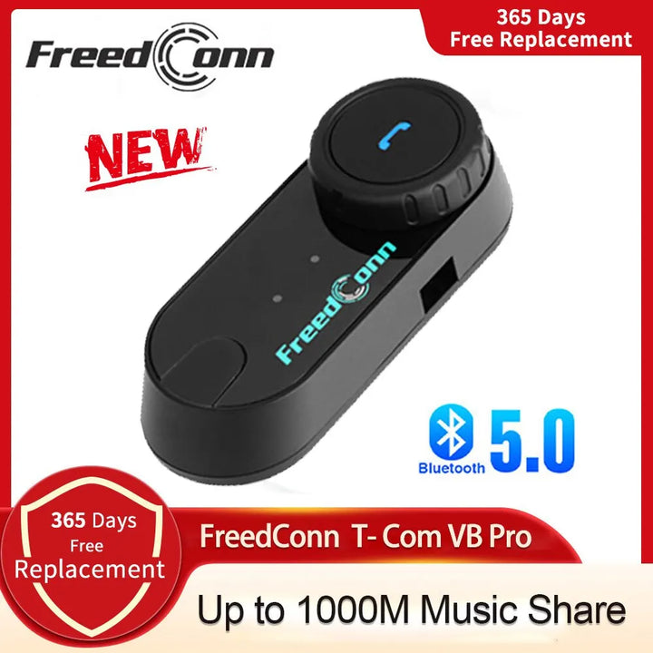 Freedconn T Com VB Motorcycle Helmet Headset Bluetooth Stereo Intercom Call Wireless Communication Interphone FM Music Sharing