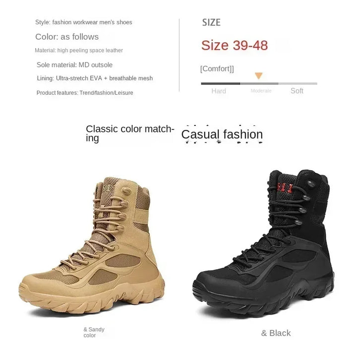 New Men's Motorcycle Retro Boots Comfortable Hot Ankle Boots Outdoor Waterproof Hiking Boots Season Men's Boots Fashion Wear