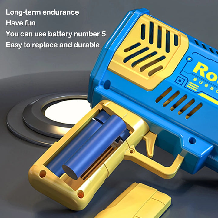 An electric automatic bubble blower children's outdoor portable outdoor wedding party free of bubble solution and batteries)