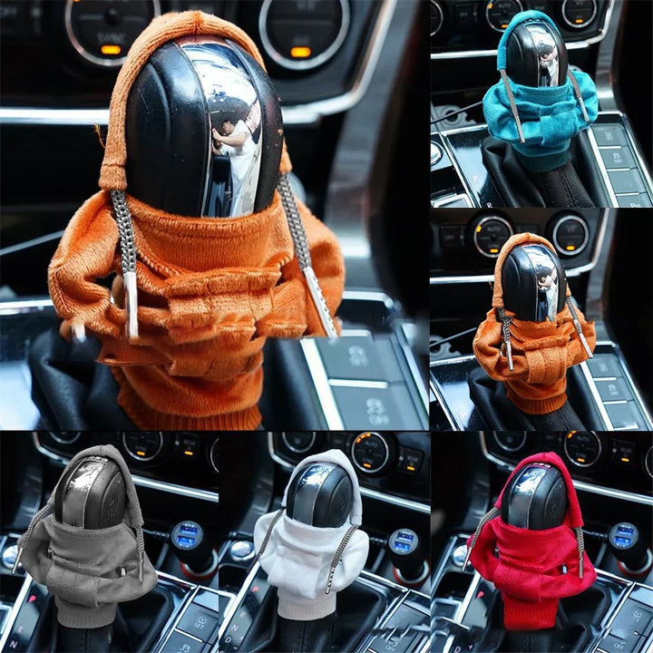Fashion Hoodie Car Shift Knob Cover Manual Handle Gear Lever Decoration Hoodie Cover Automatic Car Interior Accessories
