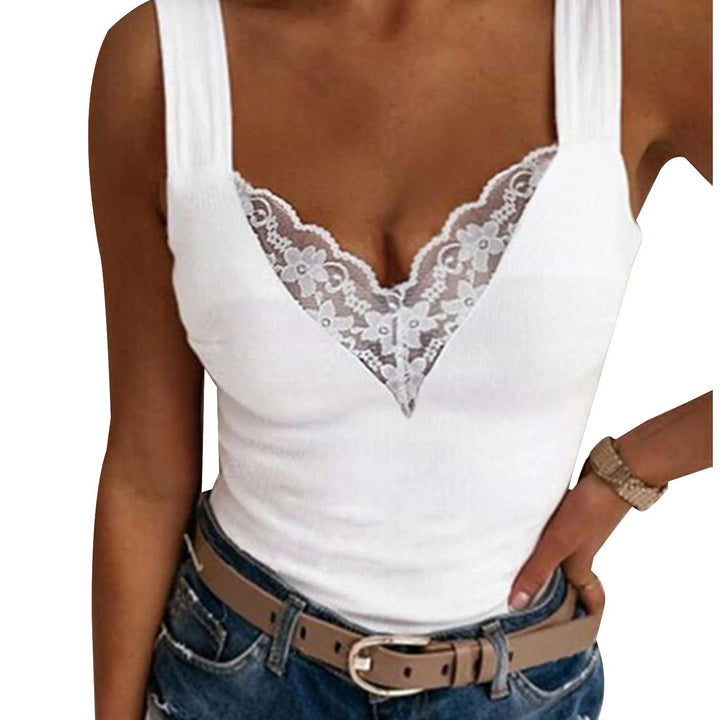 Women's Clothing Sexy Lace Tank Top For Ladies Autumn Basis Sleeveless Vest Pullover Y2K Tops Elegant Female T-shirts Tees