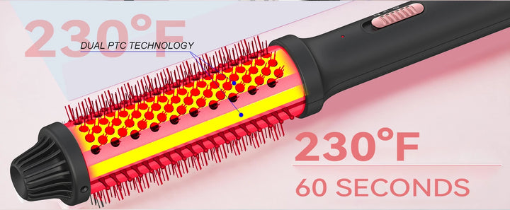 LISAPRO Curling lron Brush 2 in 1 Electric Hair Comb Negative lon Hair Dryer Styling Appliances Portable Professional Hair Strai