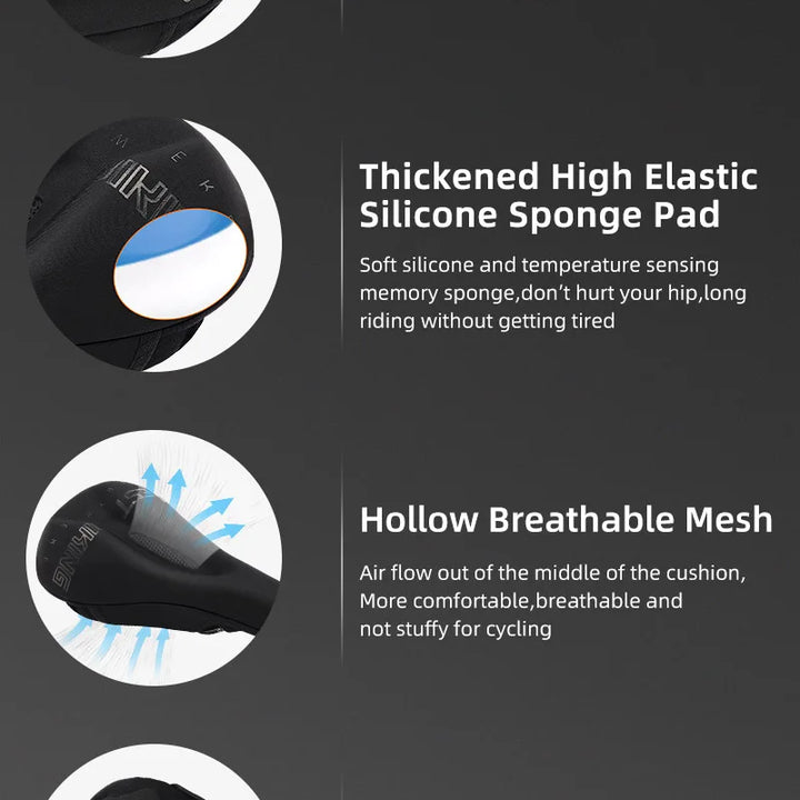 WEST BIKING Comfortable Bicycle Saddle Cover Breathable Rebound Silicone Foam Bike Seat Cover With Rain Cover Bike Accessories