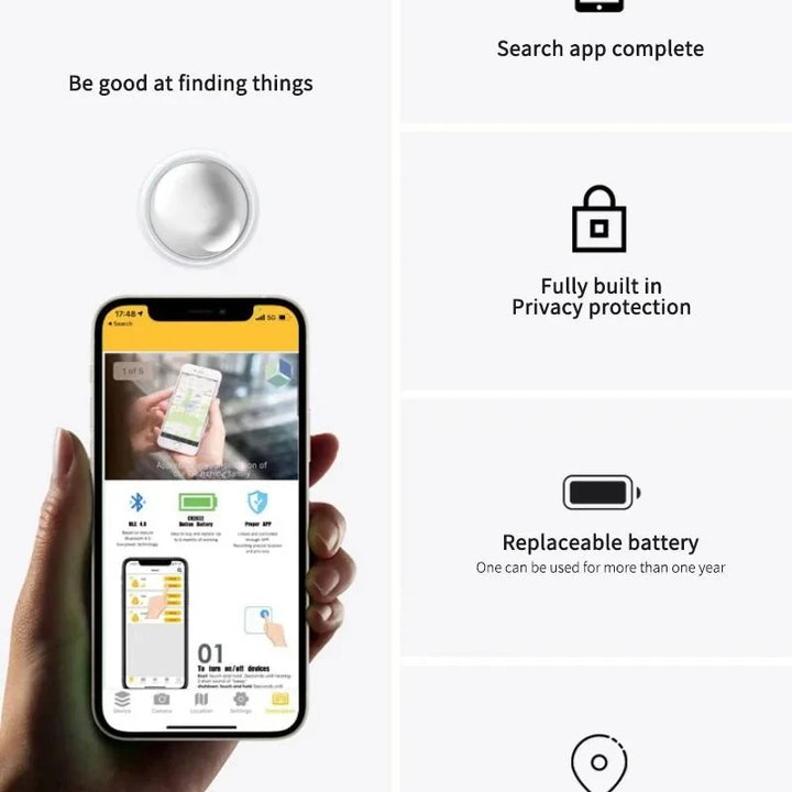 Mini GPS Tracker System For FindMy App Airtag Smart Bluetooth Locator Child Finder Bag Anti-Loss Pet Collar with Tracker