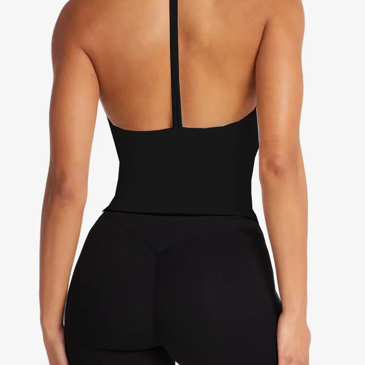 Women sexy halter halter fitness wear Yoga vest with chest pad Sports bra Sports shorts Yoga fitness clothing