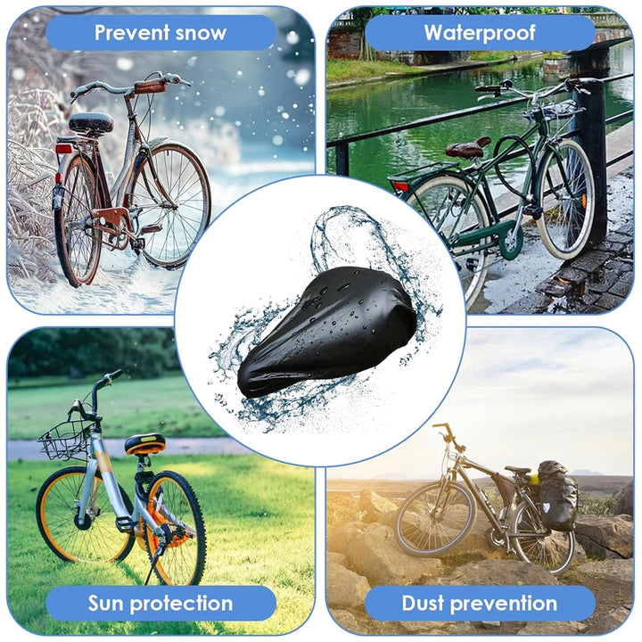 1pc Outdoor Waterproof Bike Seat Rain Cover Elastic Dust Resistant UV Protector Rain Cover Bike Saddle Cover Bicycle Accessory