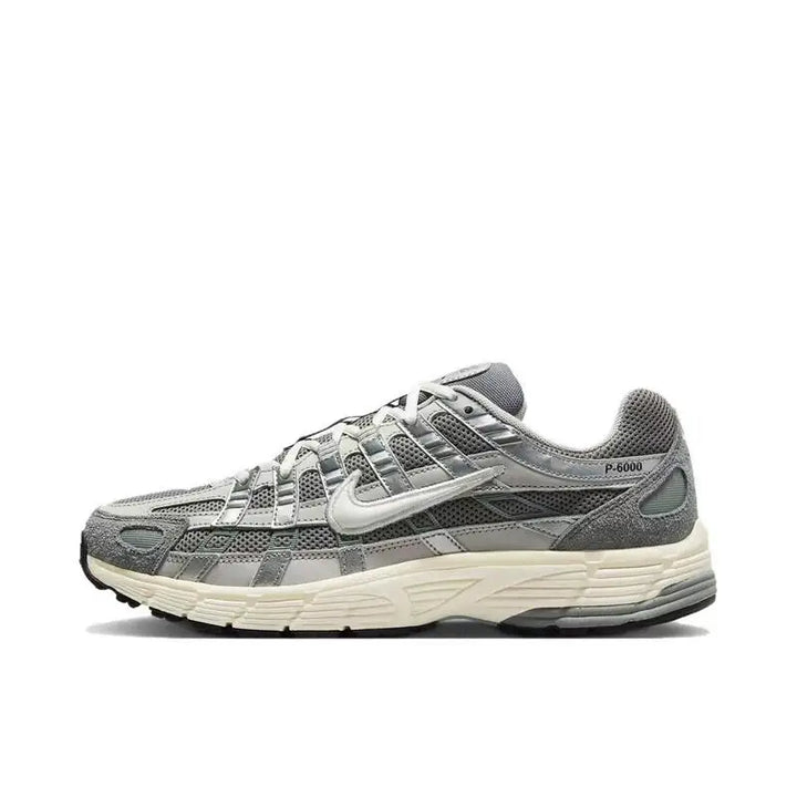 Nike P-6000 Round Head Comfortable Shock Absorption Anti-slip Low-top Casual Running Shoes Men's Light Purple White
