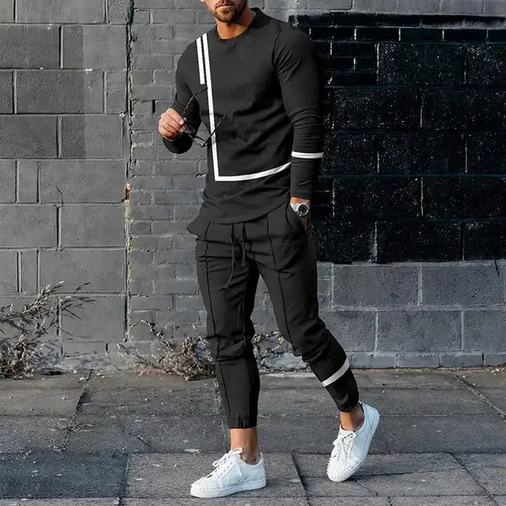 Men's Long Sleeve T-shirts and Pants Two Piece Guitar 3D Printed Men's Sets Casual Suit nike tech fleece