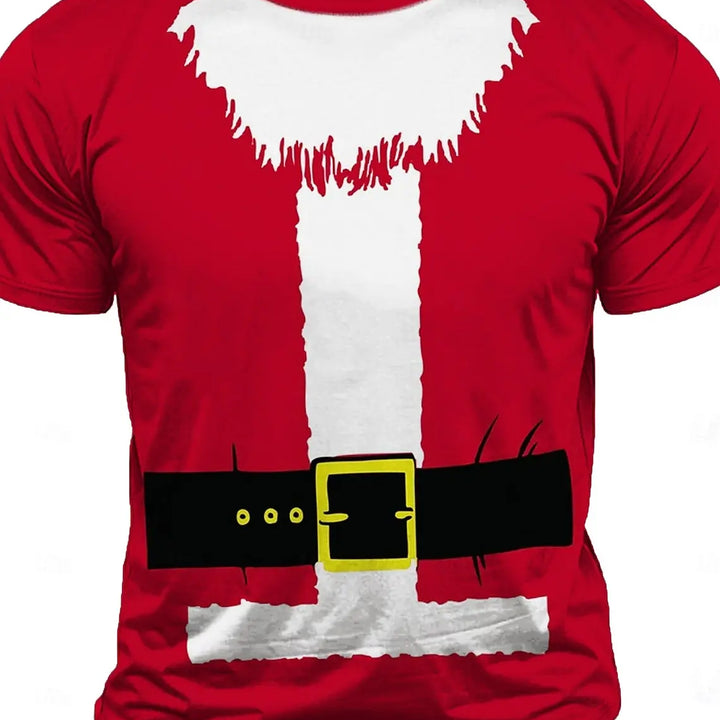 Men's 3D Print Santa Claus T shirt Tee Party Street Red Short Sleeve Tops Crew Neck Shirts Men's clothing y2k T-shirts for men