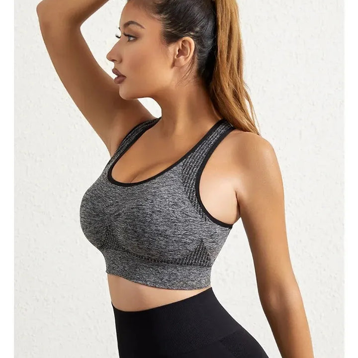 Women's Workout Sports Bras Fitness Backless Padded Ivy Low Impact Bra Yoga Crop Tank Top