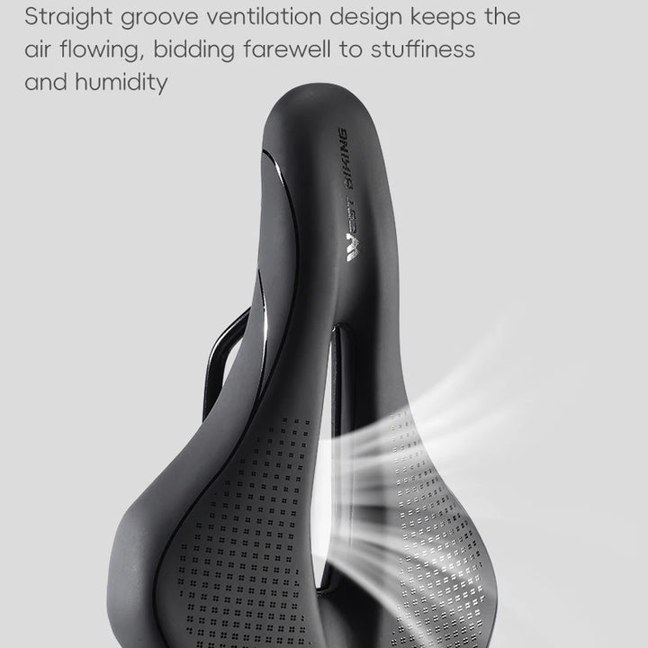 WEST BIKING Bicycle Saddle Comfortable Bike Seat Wear-resistant PU Leather Hollow Road Bicycle Parts Cycling Saddle Bike Cushion