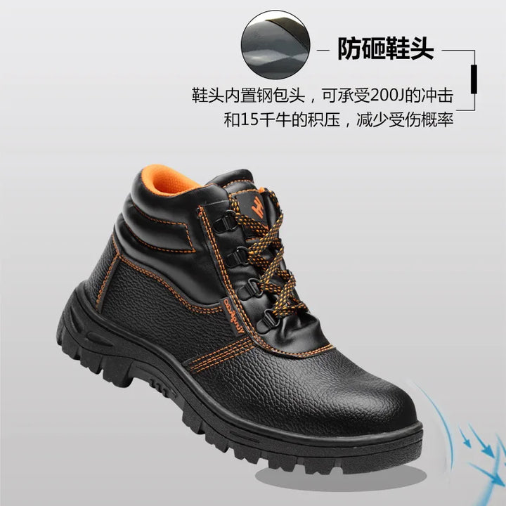 Men Safety Shoes Steel Toe Work Sneakers Indestructible Shoes Puncture-Proof Men Boots Water resistant Anti shock Non slip boots