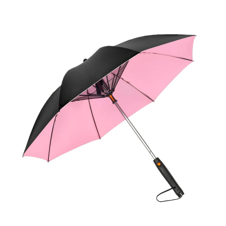 Upscale USB Chargeable Foldable Umbrella with Fan Beach Parasol Creative Portable UV Umbrella Folding Beach Umbrella Outdoor