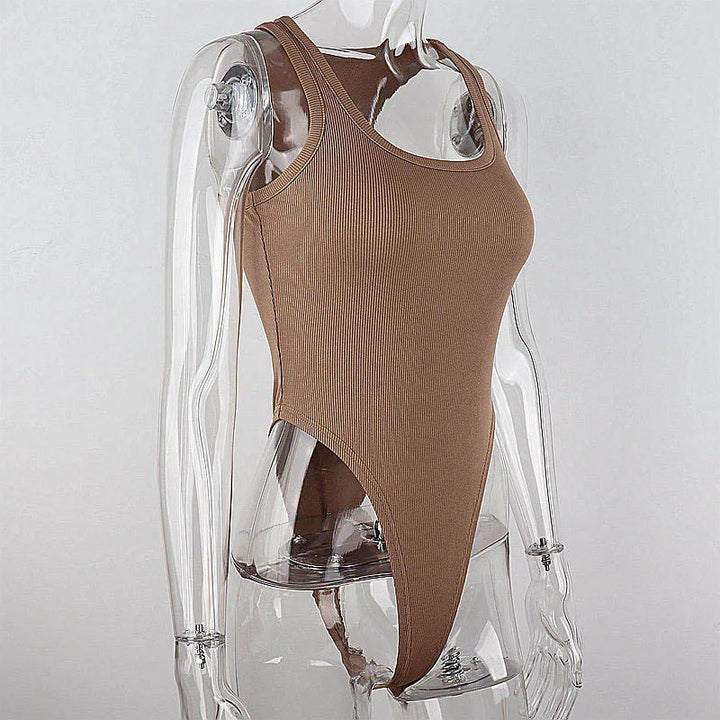 Sleeveless Knit Bodysuit 2024 Hot Summer Sexy Bodycon Off Shoulder Halter Tops Casual Street Bodice For Women ClubWear