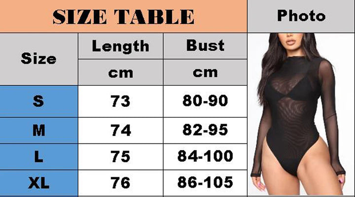 Bodysuits High Neck Bodycon Jumpsuit See Through Romper Black Beige NEW Sexy Mesh See Through Bodysuit Women Long Sleeve Sheer
