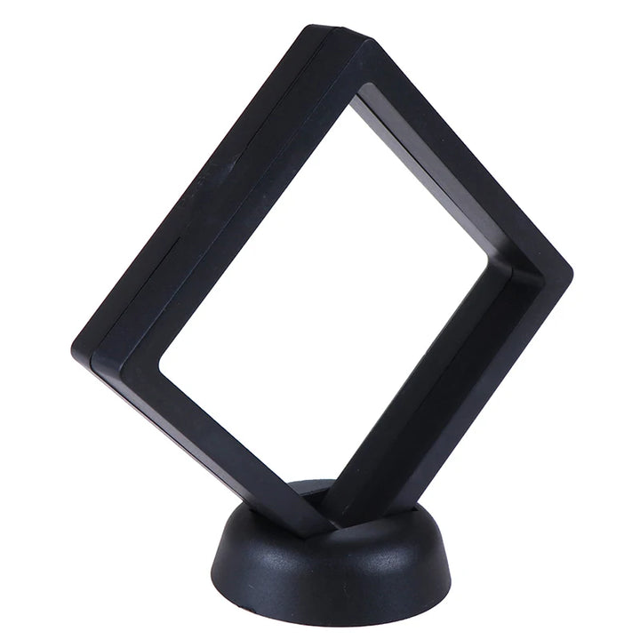 90*90mm Black 3D Floating Jewelry Coin Display Frame Holder Box Case Stand Jewelry Storage Display Suspension Box