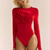 Sexy Autumn Bodysuits Women Long Sleeves Off Shoulder Corset Slim Crossed Bodysuits Casual Lady Fashion Streetwear Bodysuits