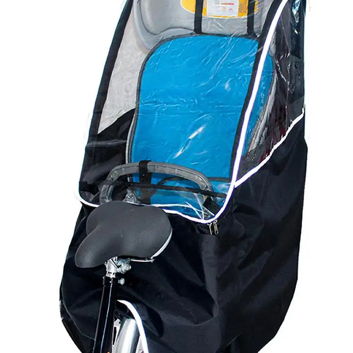Bicycle Child Seat Canopy Cover Waterproof Bike Child Seat Rain Canopy Bicycle Rain Cover with Transparent Window Universal Pad