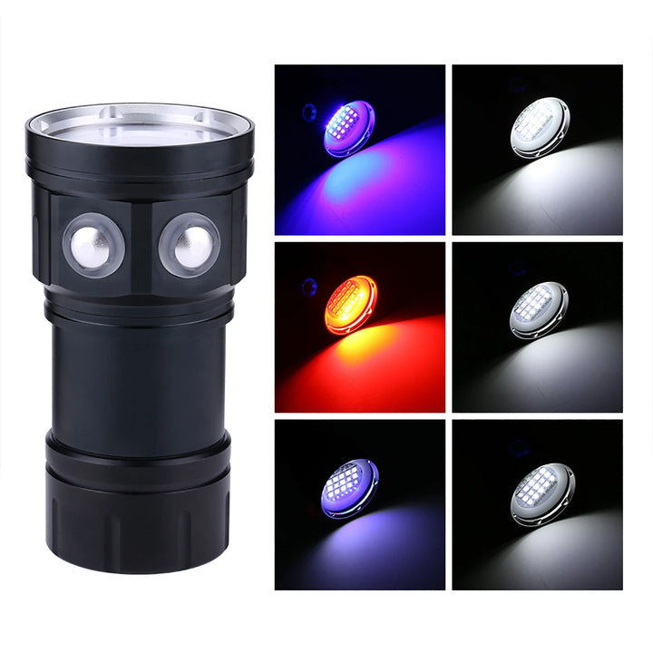 Camp Flashlight Underwater Flashlight Waterproof Lamp IPX8 18000lm 500M Flashlight Waterproof Lamp Light Underwater Outdoor Camp
