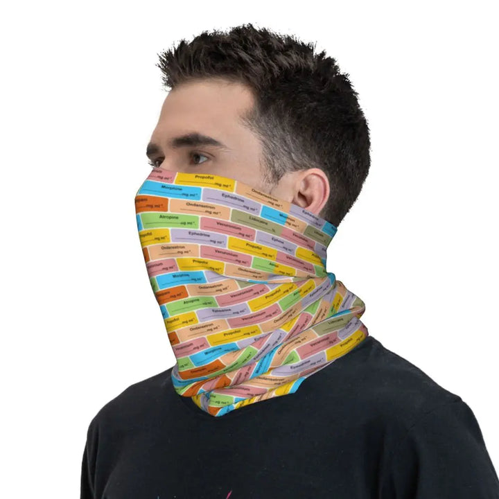 Custom Nursing Pattern Nurse Bandana Neck Gaiter for Ski Cycling Women Men Wrap Scarf Health Care Headband Warmer
