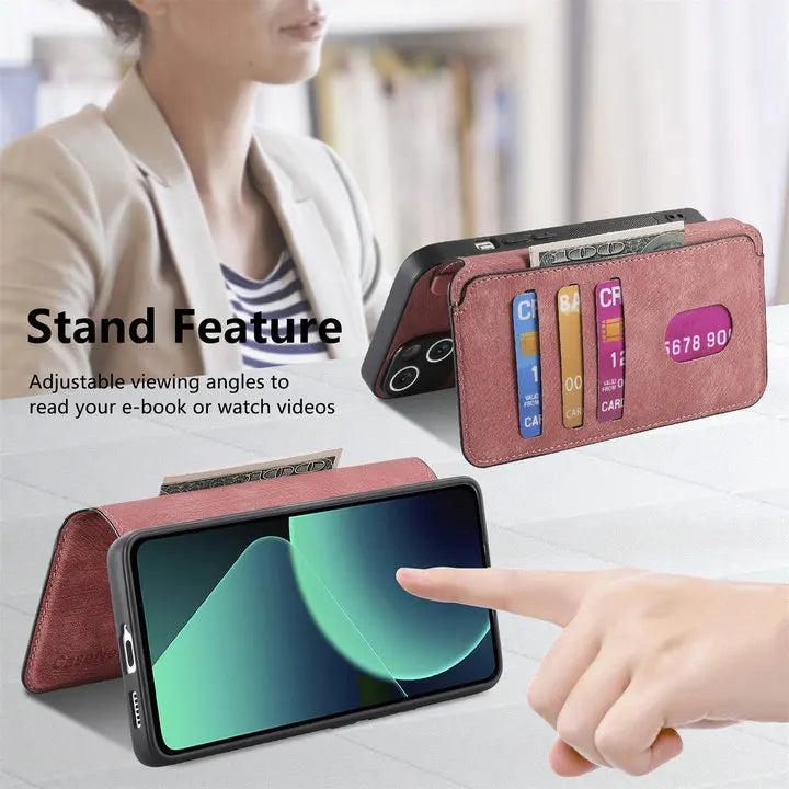 For Xiaomi 14T Pro 5G 2IN1 Detachable Magsafe Leather Wallet Case For Xiaomi 14T Luxury Cover Mi 14 13T 13 T Pro Magnet Funda