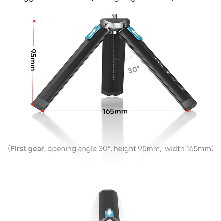 aMagisn Metal Tripod for GoPro Hero/DJI OSMO /Insta360 Aluminum Alloy Tripod Accessories With 1/4 Screw for Action Camera