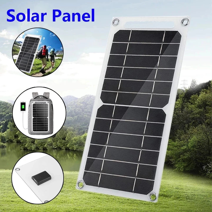 30W Solar Panel With USB Waterproof Outdoor Hiking And Camping Portable Battery Mobile Phone Charging Bank Charging Panel