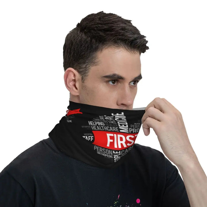 Custom Nursing Pattern Nurse Bandana Neck Gaiter for Ski Cycling Women Men Wrap Scarf Health Care Headband Warmer