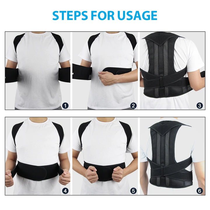 Posture Corrector for Women and Men，Support for Back Pain Relief, Adjustable to Improve Back Posture and Lumbar Support