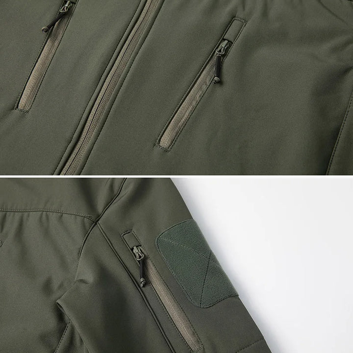 Men's Waterproof Softshell Tactical Jacket Winter Windproof Fleece Hoodie Jacket Outdoor Hiking Skiing Windbreaker Coat