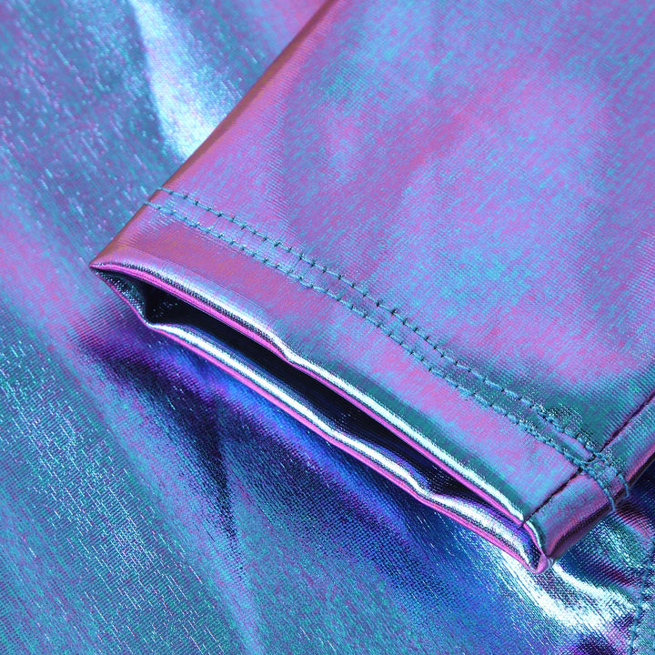 Women's Bodysuit for Adult Shiny Patent Leather Gymnastics Leotard Jumpsuit Long Sleeves Bodyuit Dancewear Rave Party Clubwear