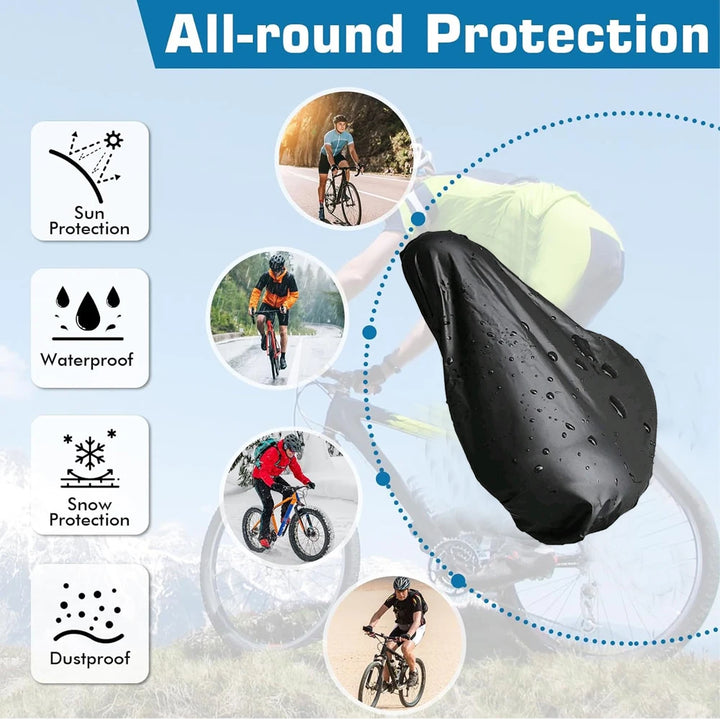 1pc Outdoor Waterproof Bike Seat Rain Cover Elastic Dust Resistant UV Protector Rain Cover Bike Saddle Cover Bicycle Accessory