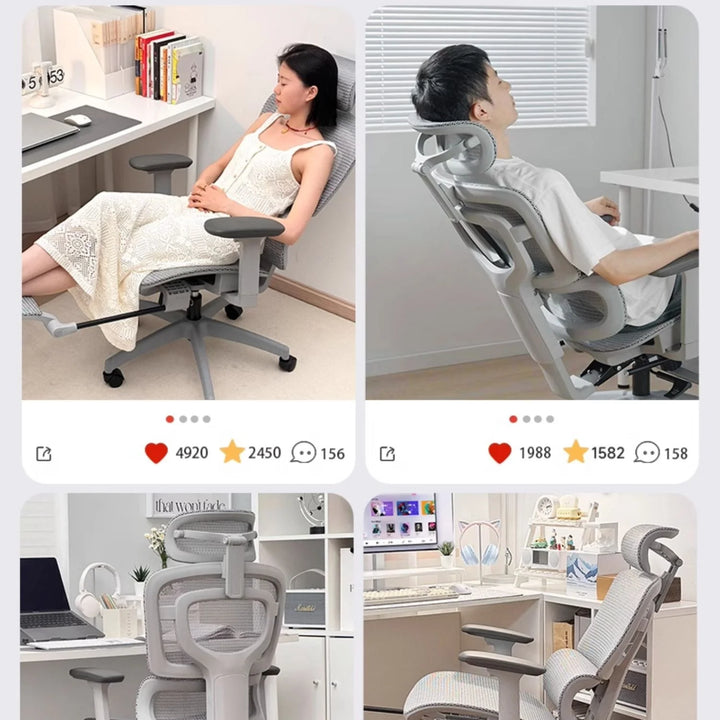 Comfortable Ergonomic Office Chair with Adjustable Height and Lumbar Support for Long Sitting Hours and Gaming
