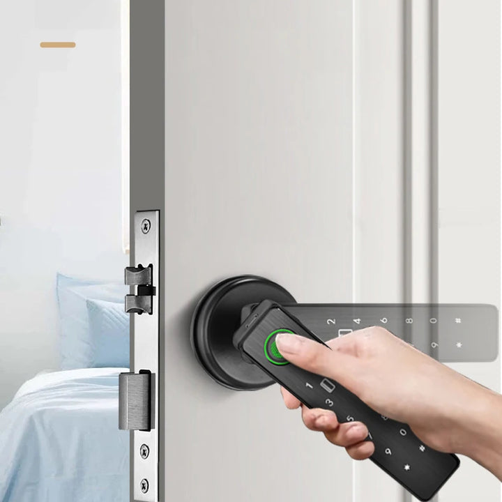 Tuya SmartLife APP WiFi Remote Control Smart Fingerprint Password RFID IC Card Lock Dead Bolt For Indoor Home Wooden Metal Door