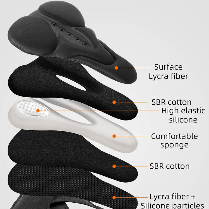 WEST BIKING Comfortable Bicycle Saddle Cover Breathable Rebound Silicone Foam Bike Seat Cover With Rain Cover Bike Accessories