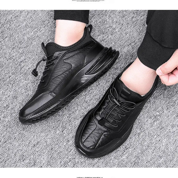 Flat Men’s Warm Snow Boots Winter Fashion Men‘s Cotton Shoes Black Warm Casual Shoes for Men Casual Comfortable Plush Sneakers