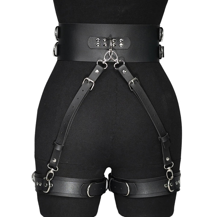 Women's Sexy Trend Punk Belts Casual Wild Leather Waist to Leg Belt Bondage Leg Harness Gothic garter Belts Clothing Accessories