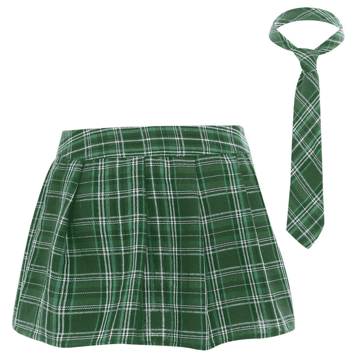 Womens Adult Japanese Schoolgirls Uniform Mini Skirts Cosplay Costume y2k Clothes Fancy Dress Outfit Pleated Skirt with Necktie