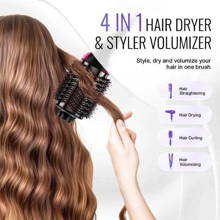 Hair Blow Dryer Brush Ionic Hair Styler Volumizer with 2.95 Oval Barrel