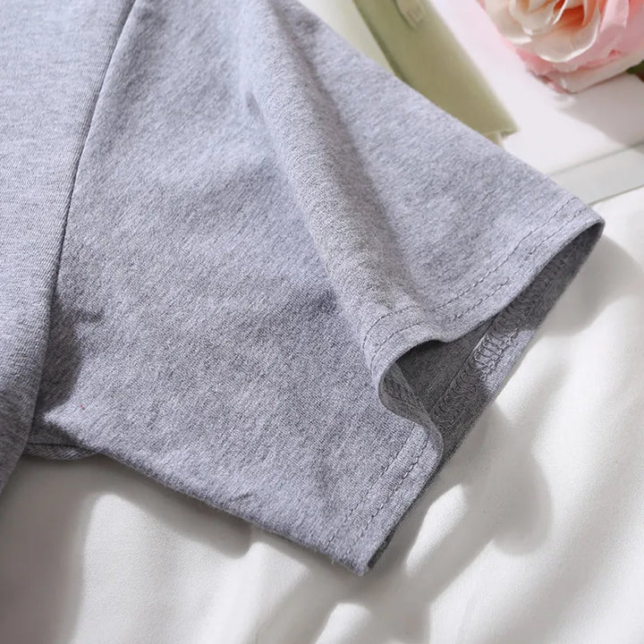 2024 Summer Short Sleeve T Shirts Women Cotton Solid T-shirt O Neck High Waist Crop Top Tee Female Casual Loose T Shirt