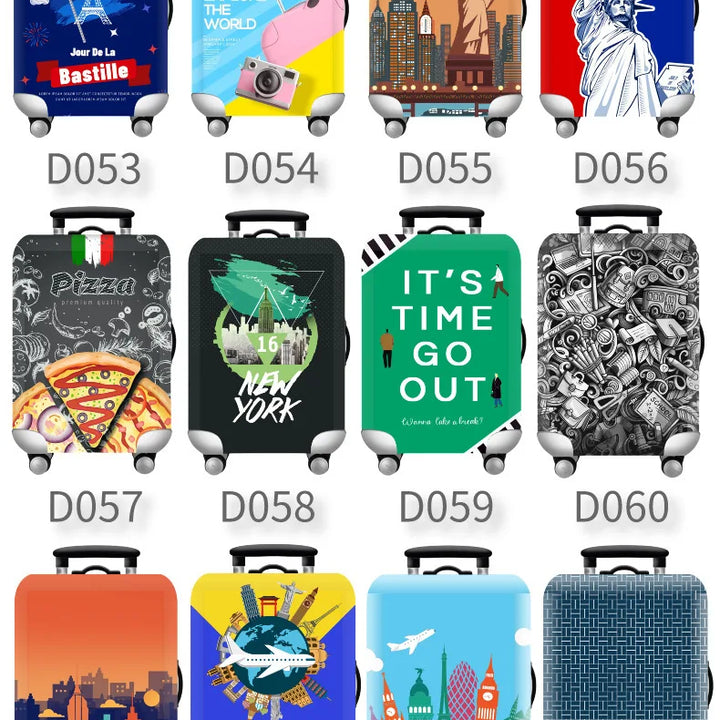 For18-32Inch Luggage Cover Elastic Suitcase Cover Full Body Print Suitcase Protective Case Suitcase Luggage Protector Dust Cover