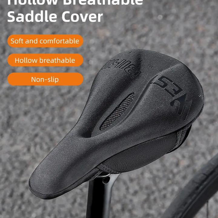 WEST BIKING Comfortable Bicycle Saddle Cover Breathable Rebound Silicone Foam Bike Seat Cover With Rain Cover Bike Accessories