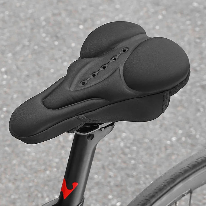 WEST BIKING Comfortable Bicycle Saddle Cover Breathable Rebound Silicone Foam Bike Seat Cover With Rain Cover Bike Accessories