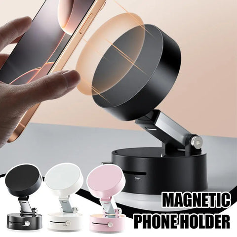 [Strong Suction Mobile Phone Holder] One-Button Exhaust Vacuum Magnetic Suction Cup Mobile Phone Holder, Portable and Easy
