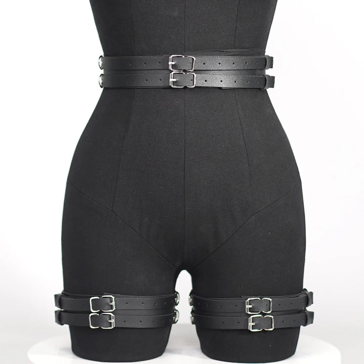 Women's Sexy Trend Punk Belts Casual Wild Leather Waist to Leg Belt Bondage Leg Harness Gothic garter Belts Clothing Accessories