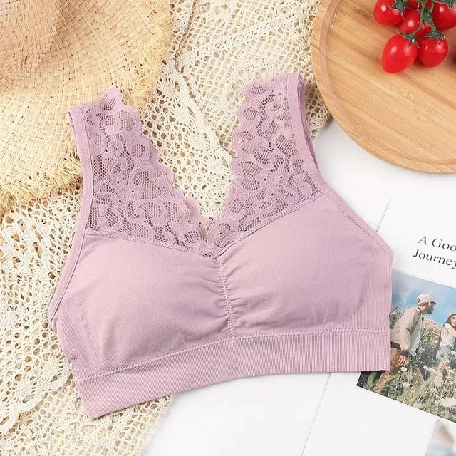 Bras For Women Plus Size Push Up Bra Sexy Lace Underwear Sleep XL XXL Bralette Seamless Vest With Pad Underwear Top BH
