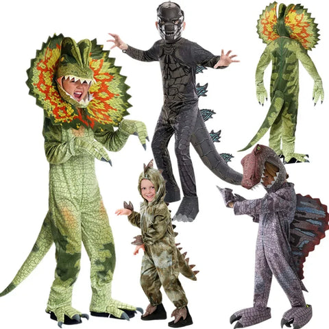 Halloween Children's Dinosaur Costumes World T-Tyrannosaurus Cosplay Jumpsuits Stage Party Cos Suits For Kids Christmas Gifts