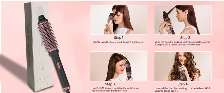 LISAPRO Curling lron Brush 2 in 1 Electric Hair Comb Negative lon Hair Dryer Styling Appliances Portable Professional Hair Strai